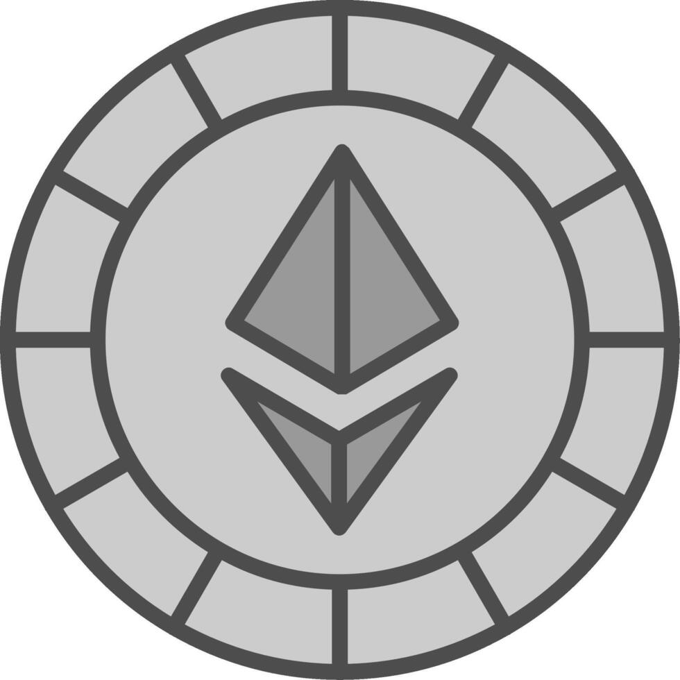 Ethereum Coins Fillay Icon vector