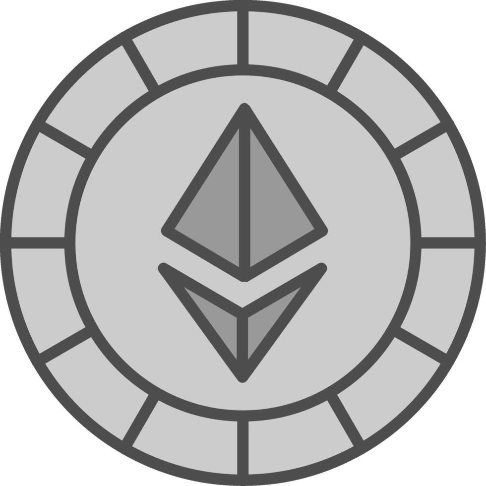 Ethereum Coins Fillay Icon vector