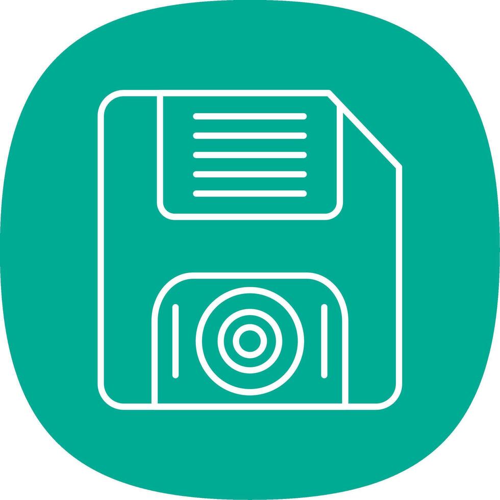 Floppy Disk Line Curve Icon vector