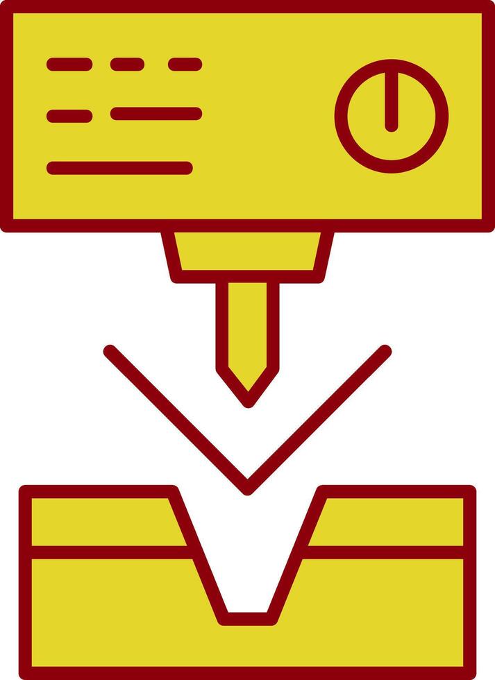 Metal Bending Machine Line Two Color Icon vector