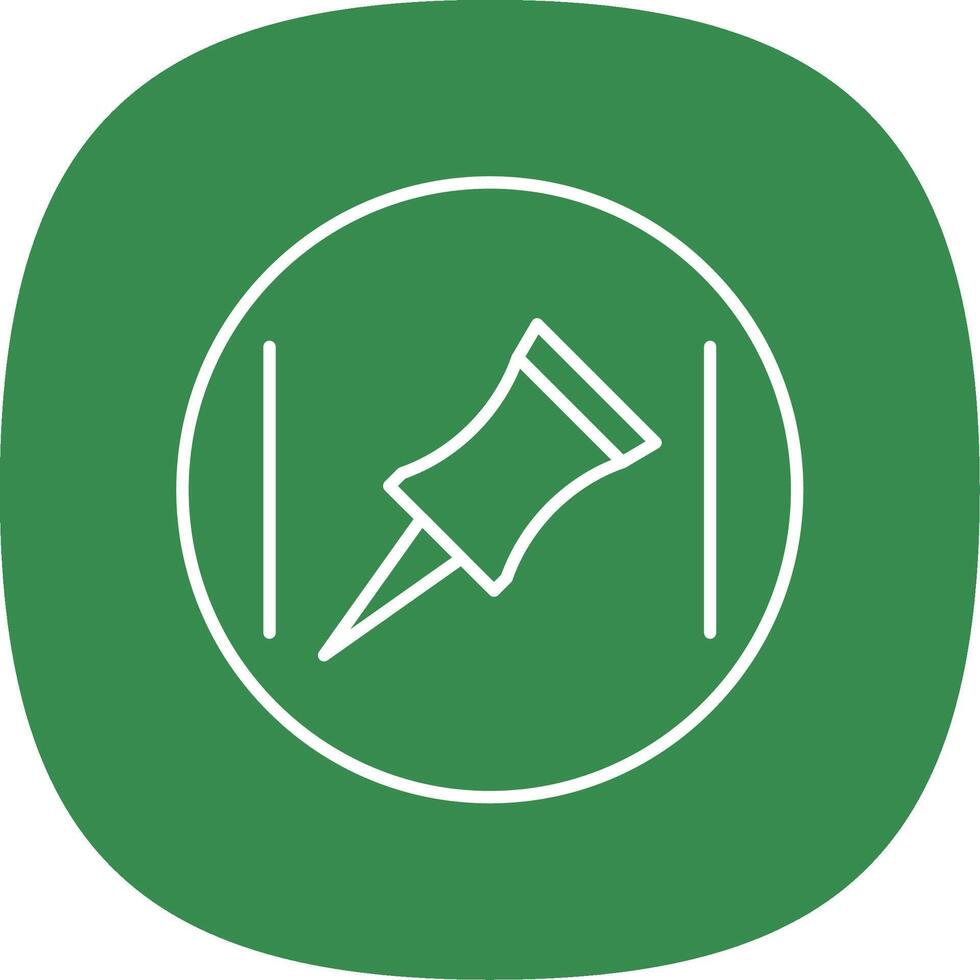 Push Pin Line Curve Icon vector
