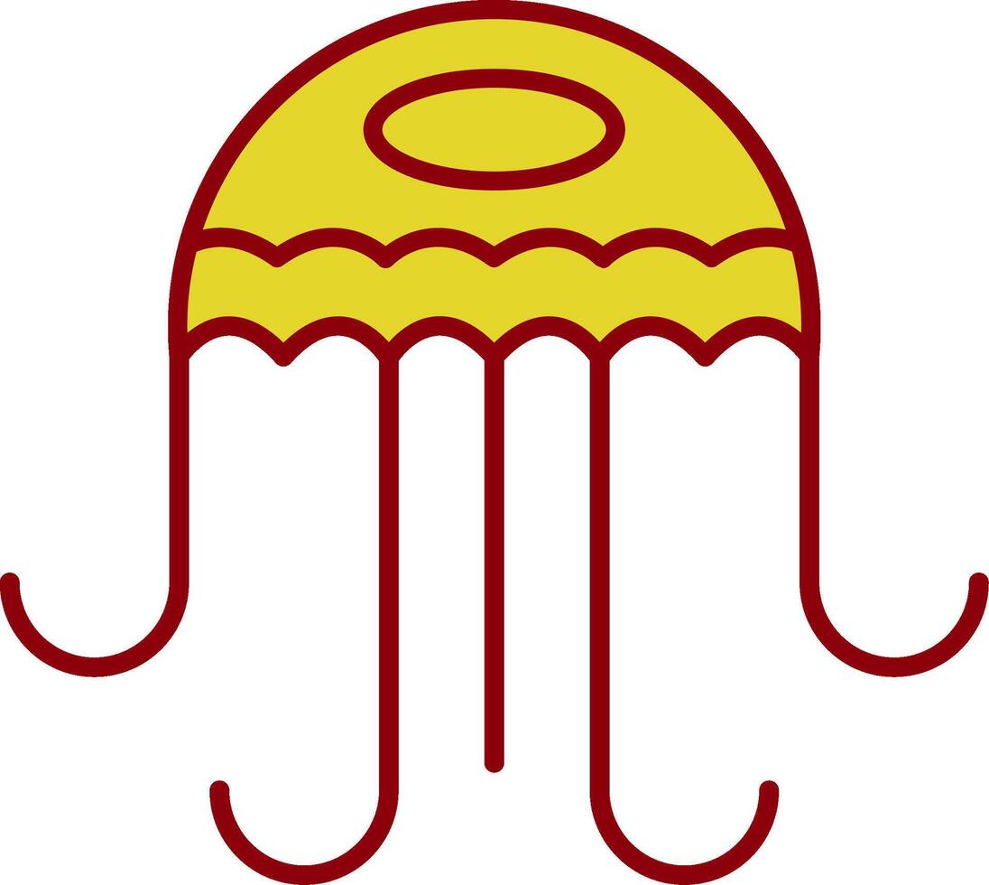 Jellyfish Line Two Color Icon vector