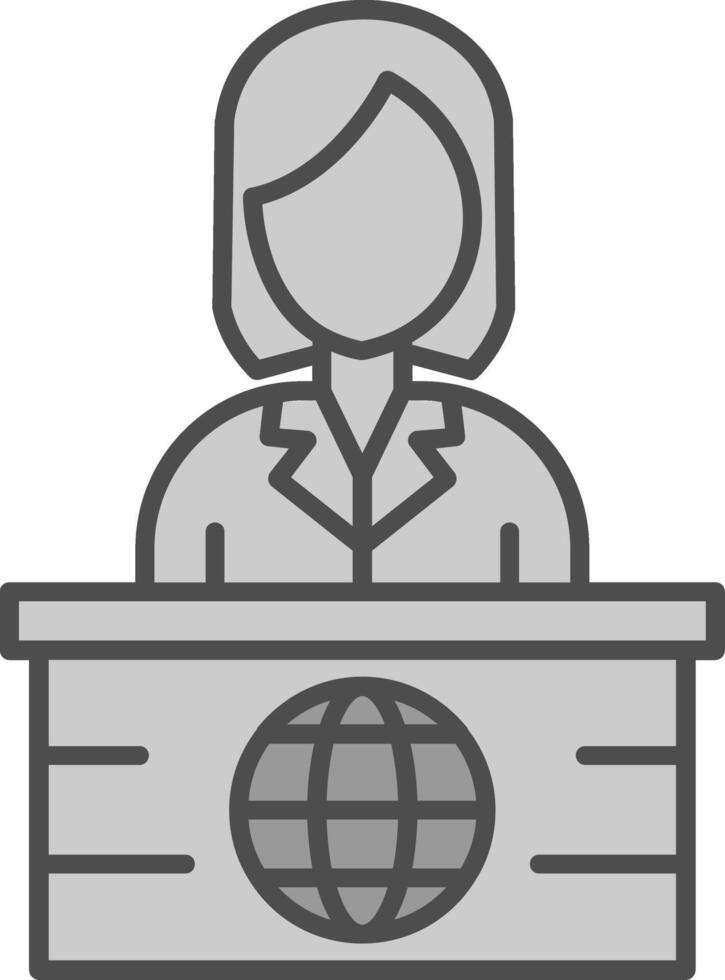 News Anchor Fillay Icon vector