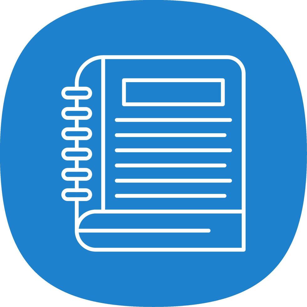 Notebook Line Curve Icon vector