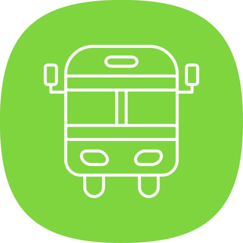 School Bus Line Curve Icon vector