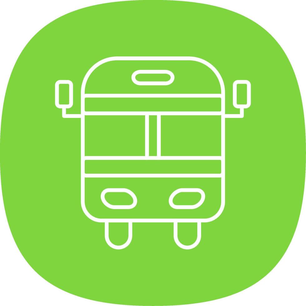 School Bus Line Curve Icon vector