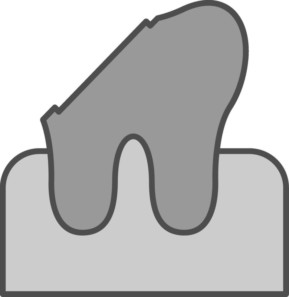 dental caries relleno icono vector