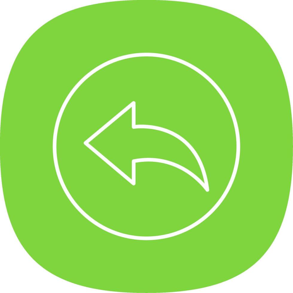 Previous Line Curve Icon vector