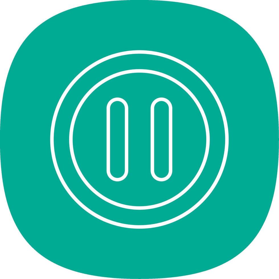 Pause Line Curve Icon vector