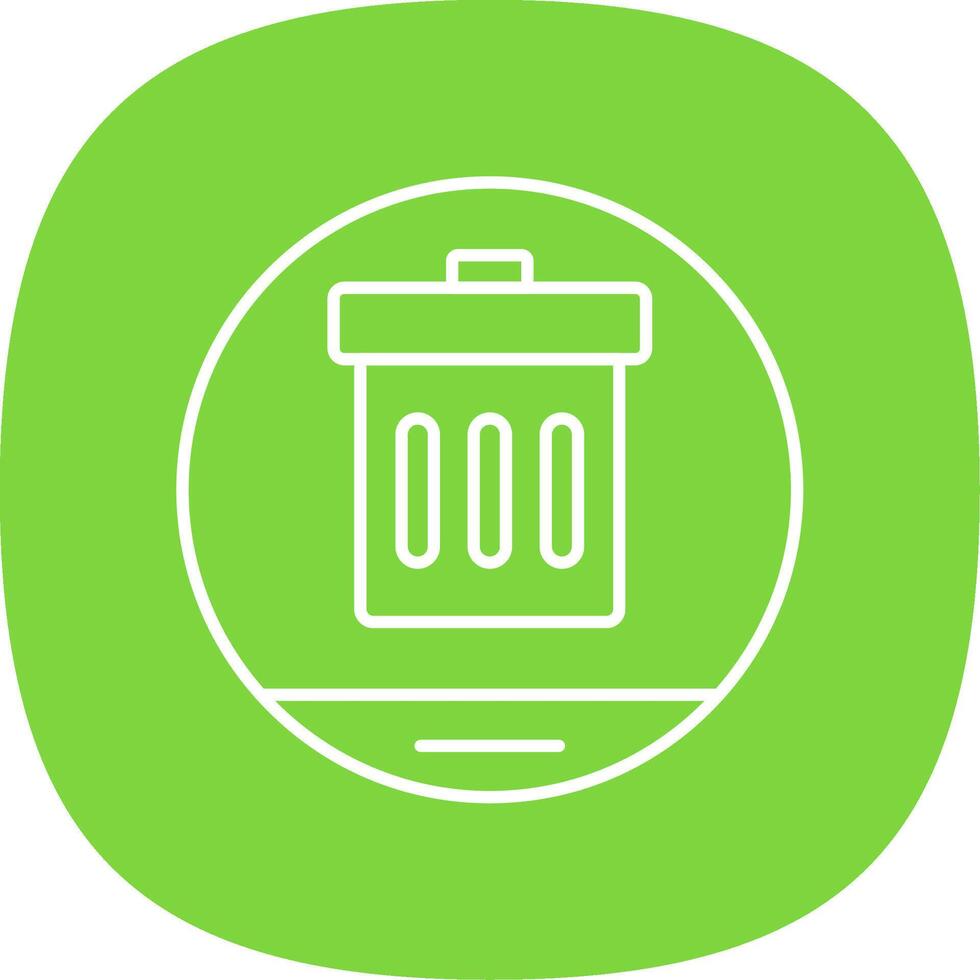 basura línea curva icono vector