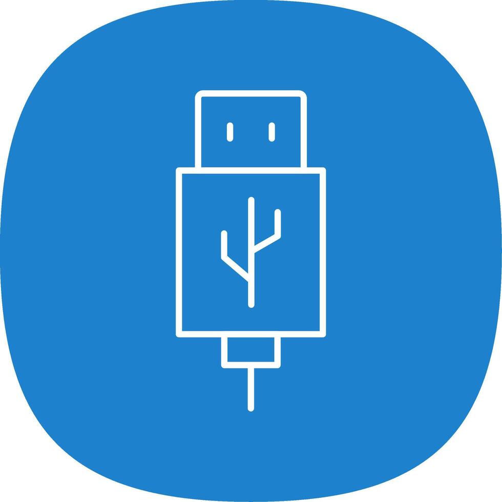 Usb Line Curve Icon vector