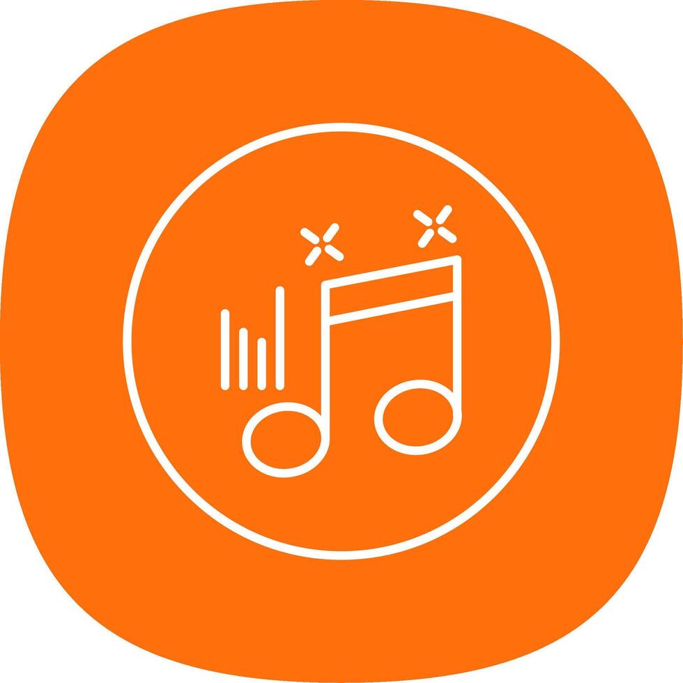 Musical Note Line Curve Icon vector