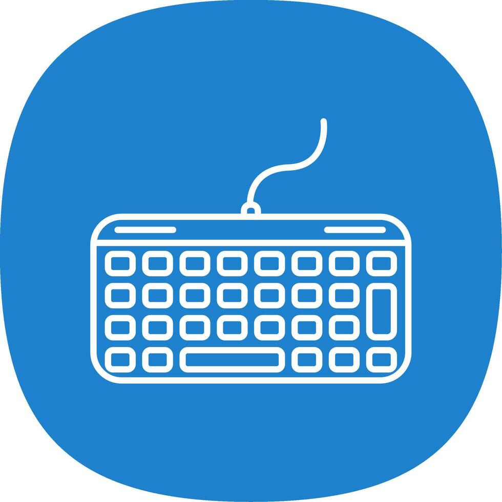 teclado línea curva icono vector