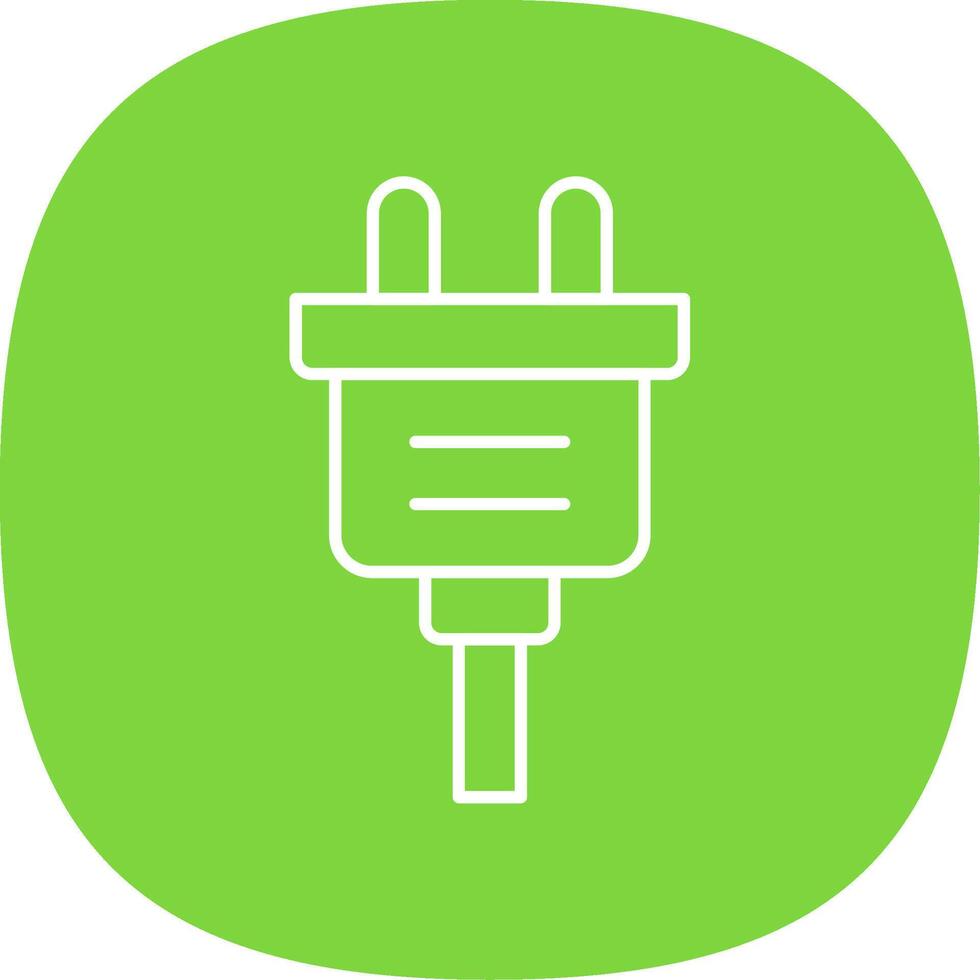 Plug Line Curve Icon vector