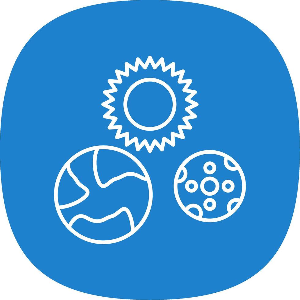 Solar System Line Curve Icon vector