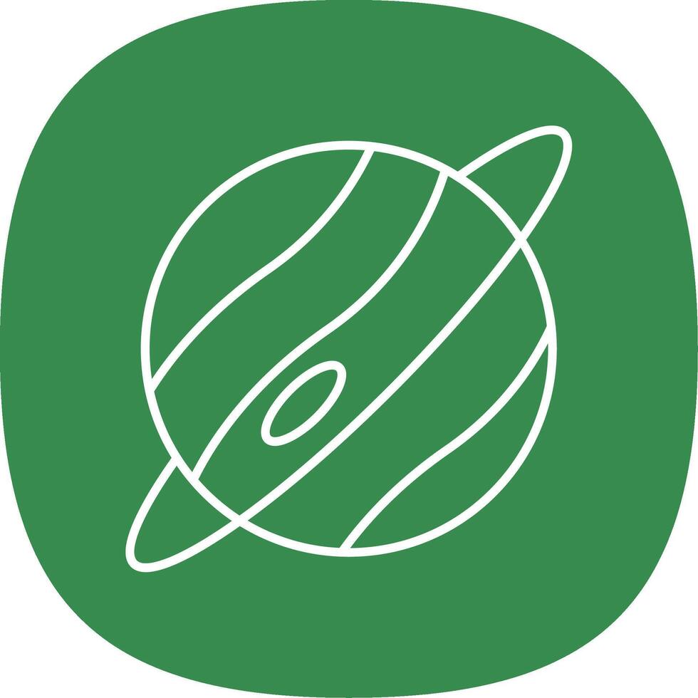 Planet Line Curve Icon vector