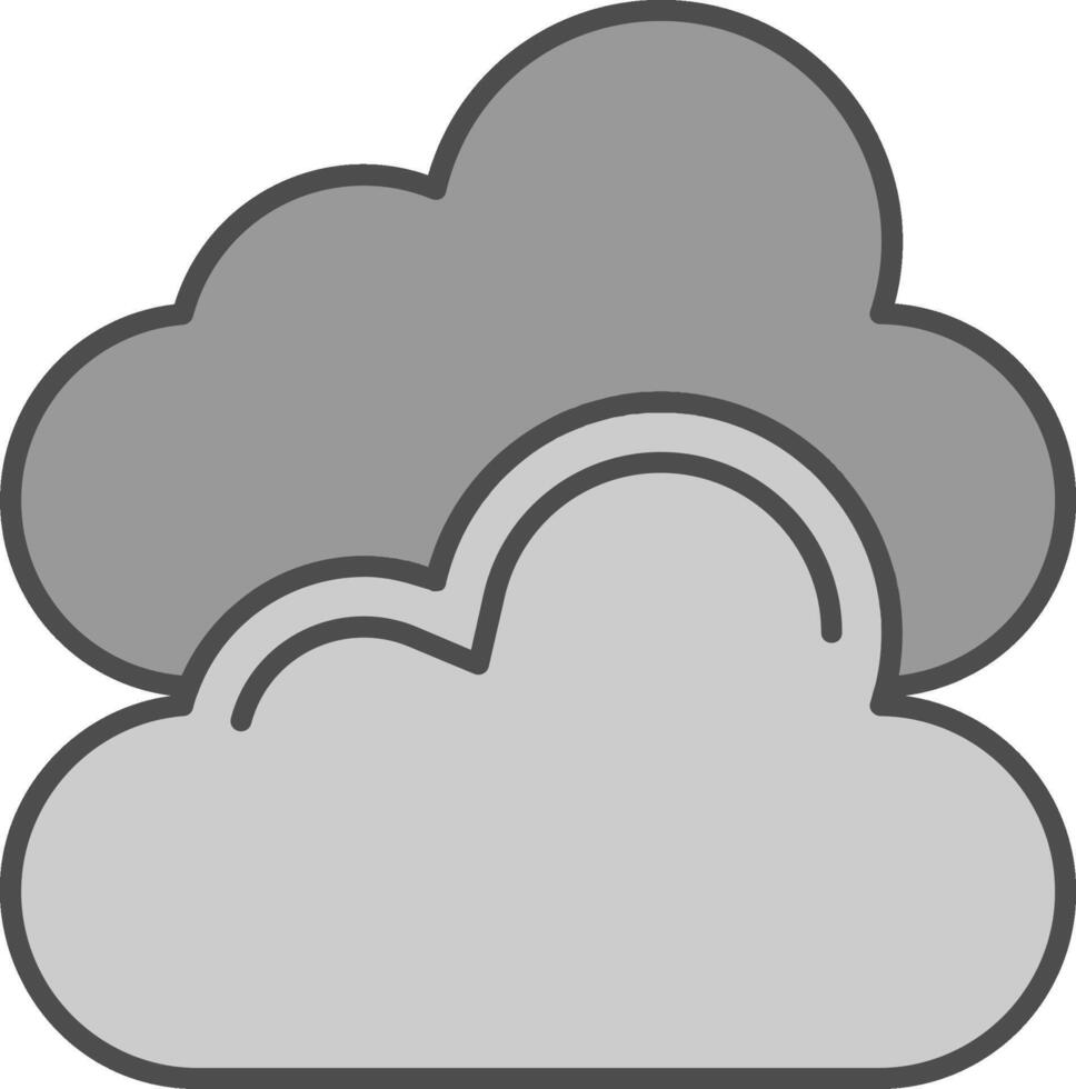 Cloud Line Two Color Icon vector