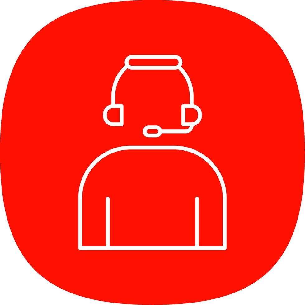 Headset Line Curve Icon vector