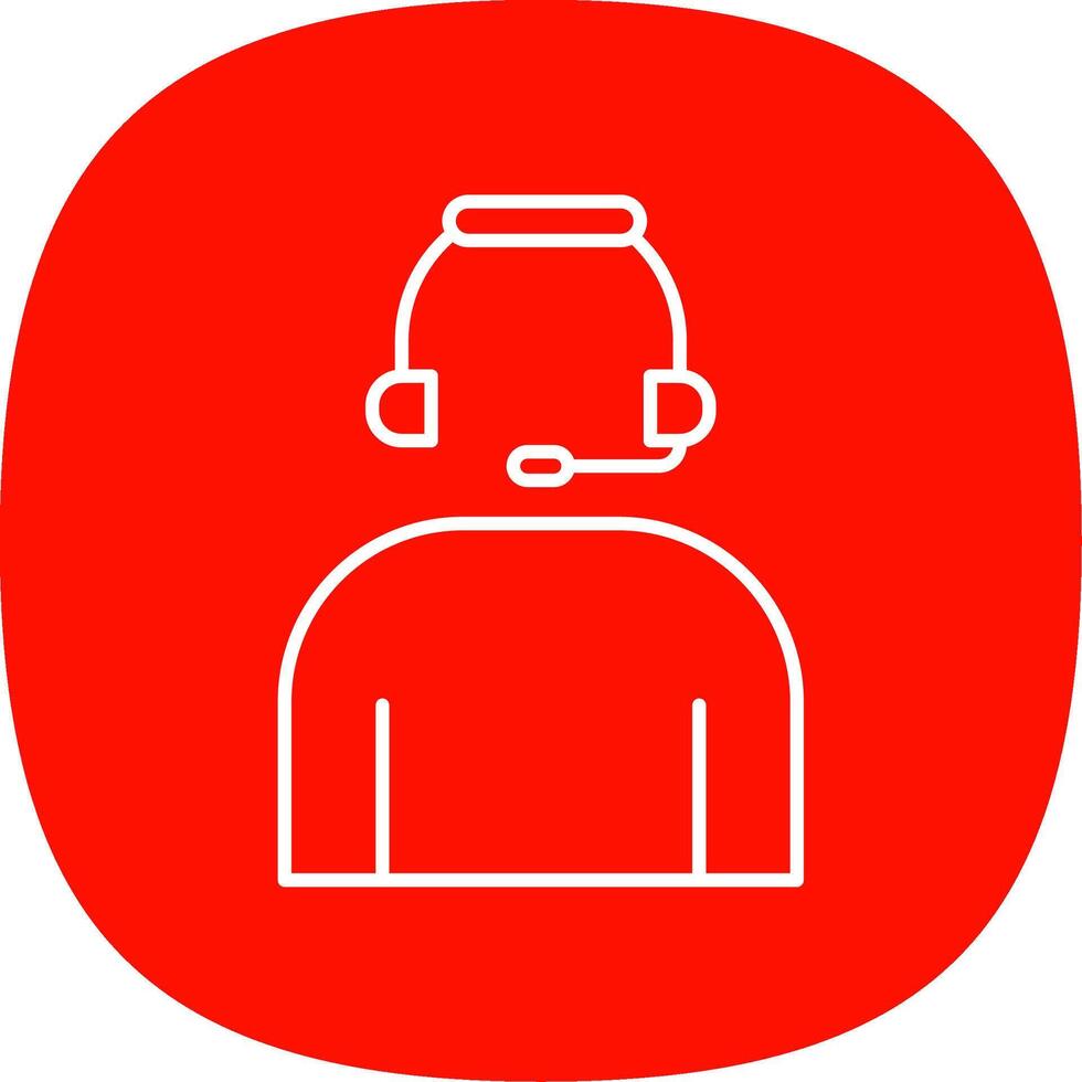 Headset Line Curve Icon vector