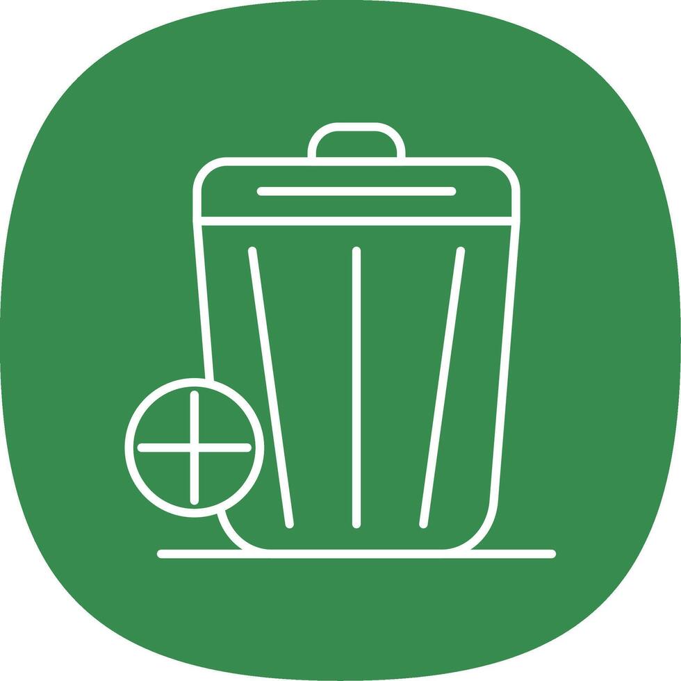 basura línea curva icono vector