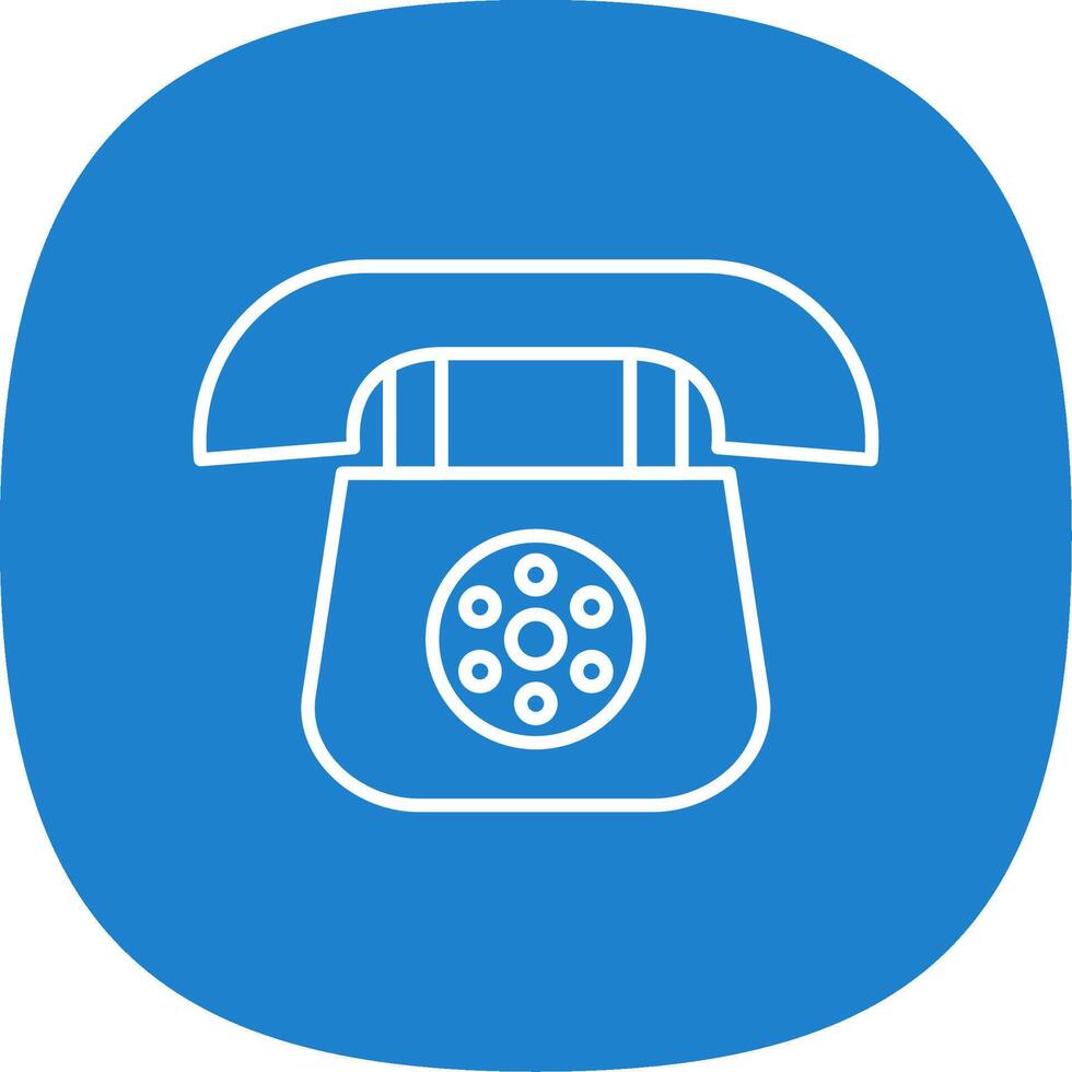 telephone Line Curve Icon vector