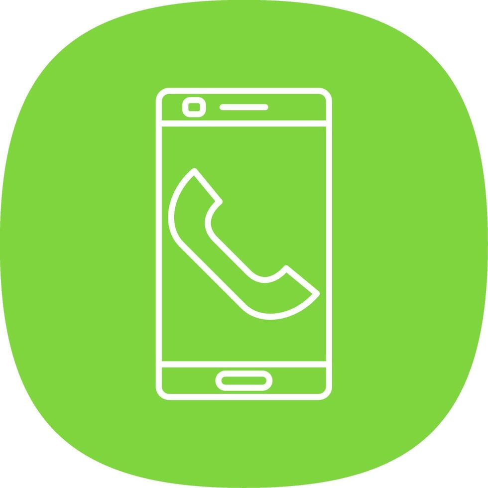 Phone Line Curve Icon vector