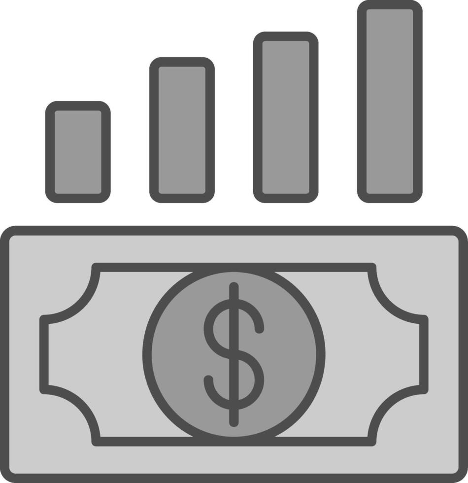 dinero crecimiento relleno icono vector