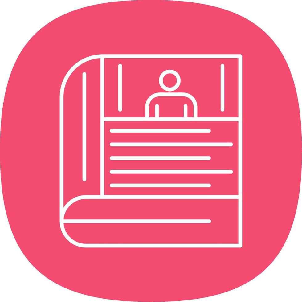 Contact Book Line Curve Icon vector