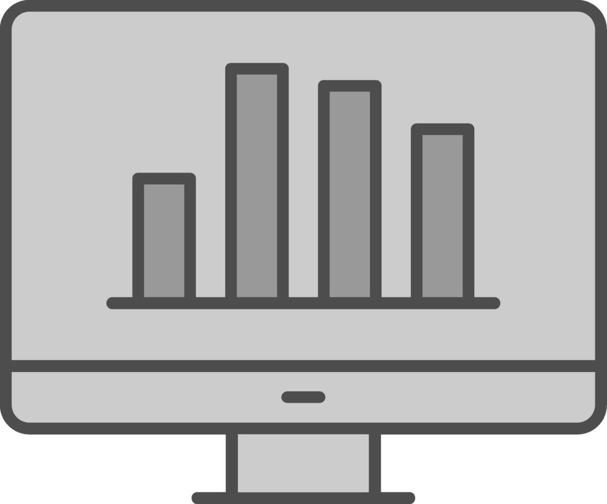 Online Bar Chart Fillay Icon vector