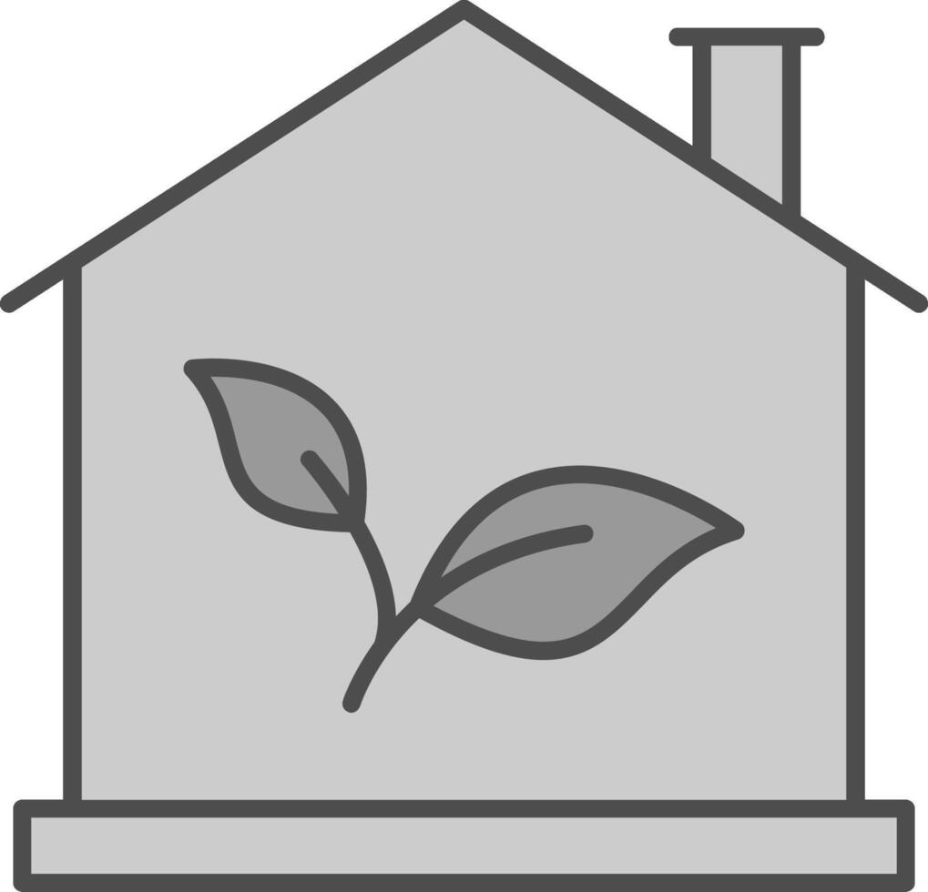 Eco House Fillay Icon vector