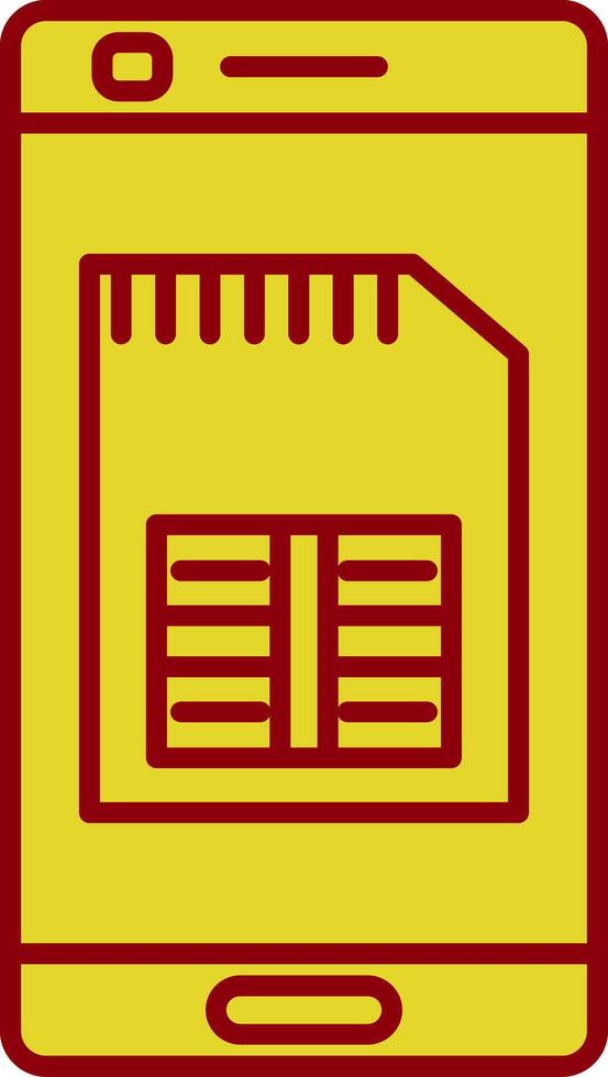 Phone Sim Card Line Circle Icon vector