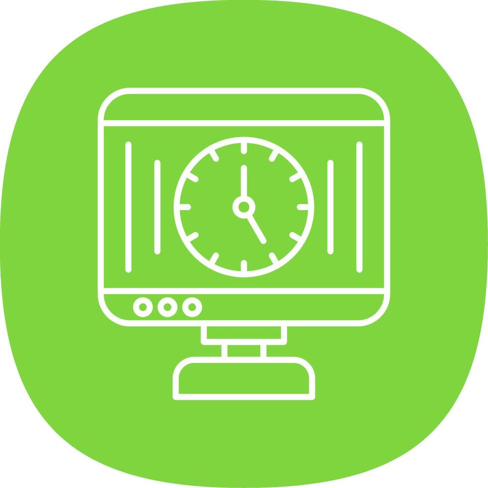 Time Management Line Curve Icon vector