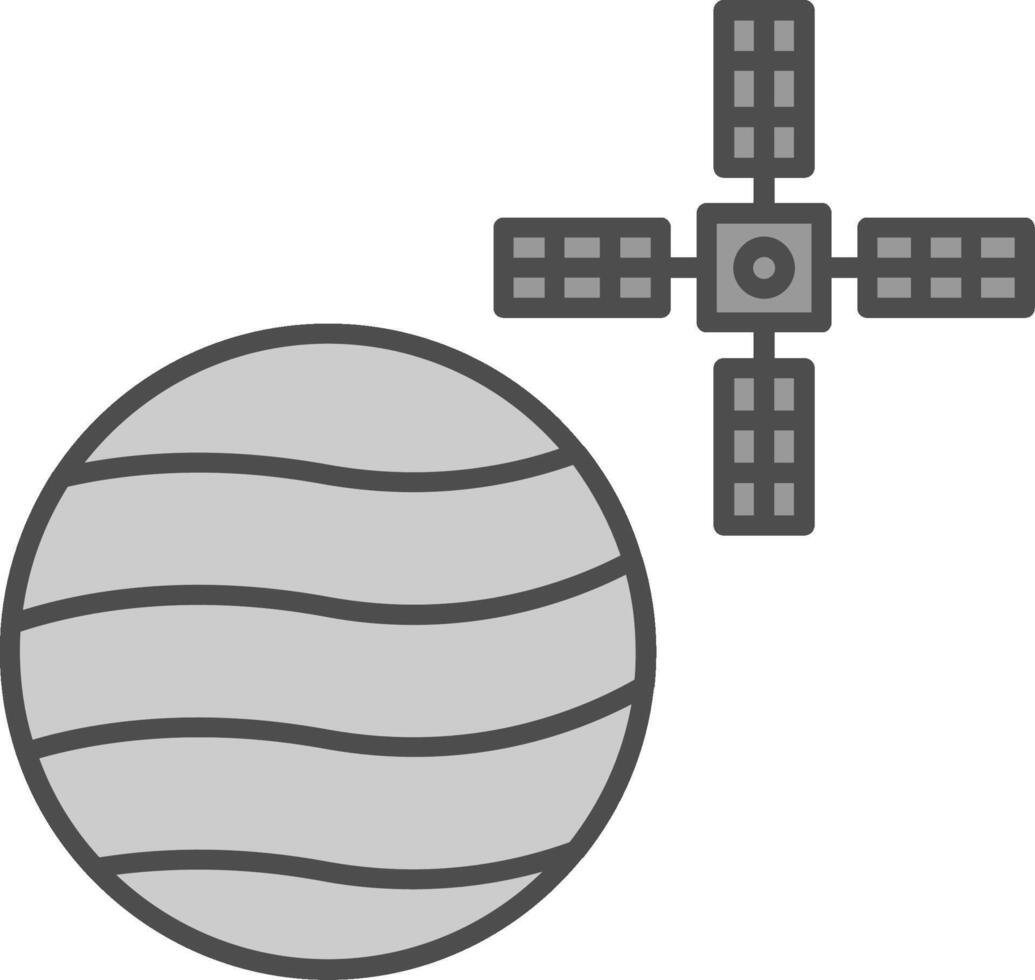 Venus With Satellite Fillay Icon vector