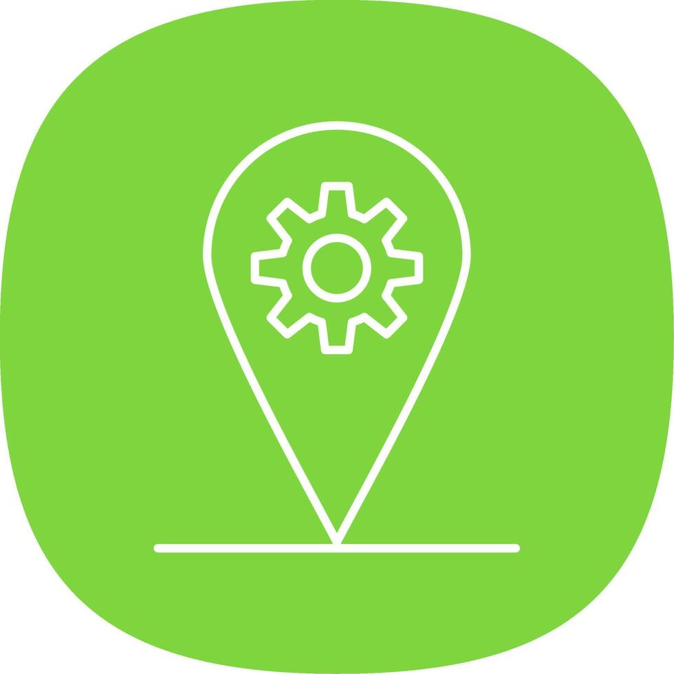Localization Line Curve Icon vector