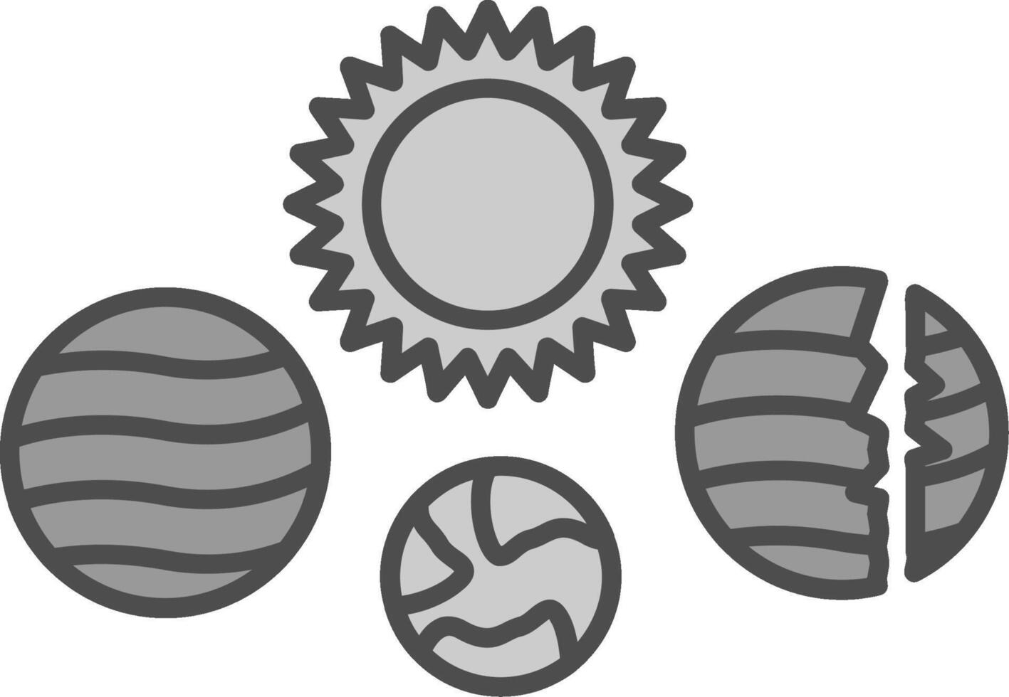 solar sistema relleno icono vector