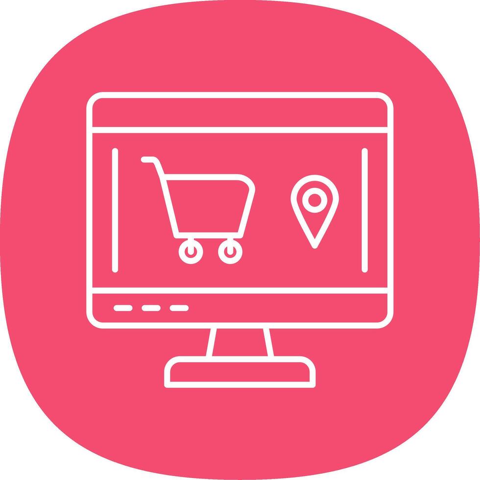 Online Order Line Curve Icon vector