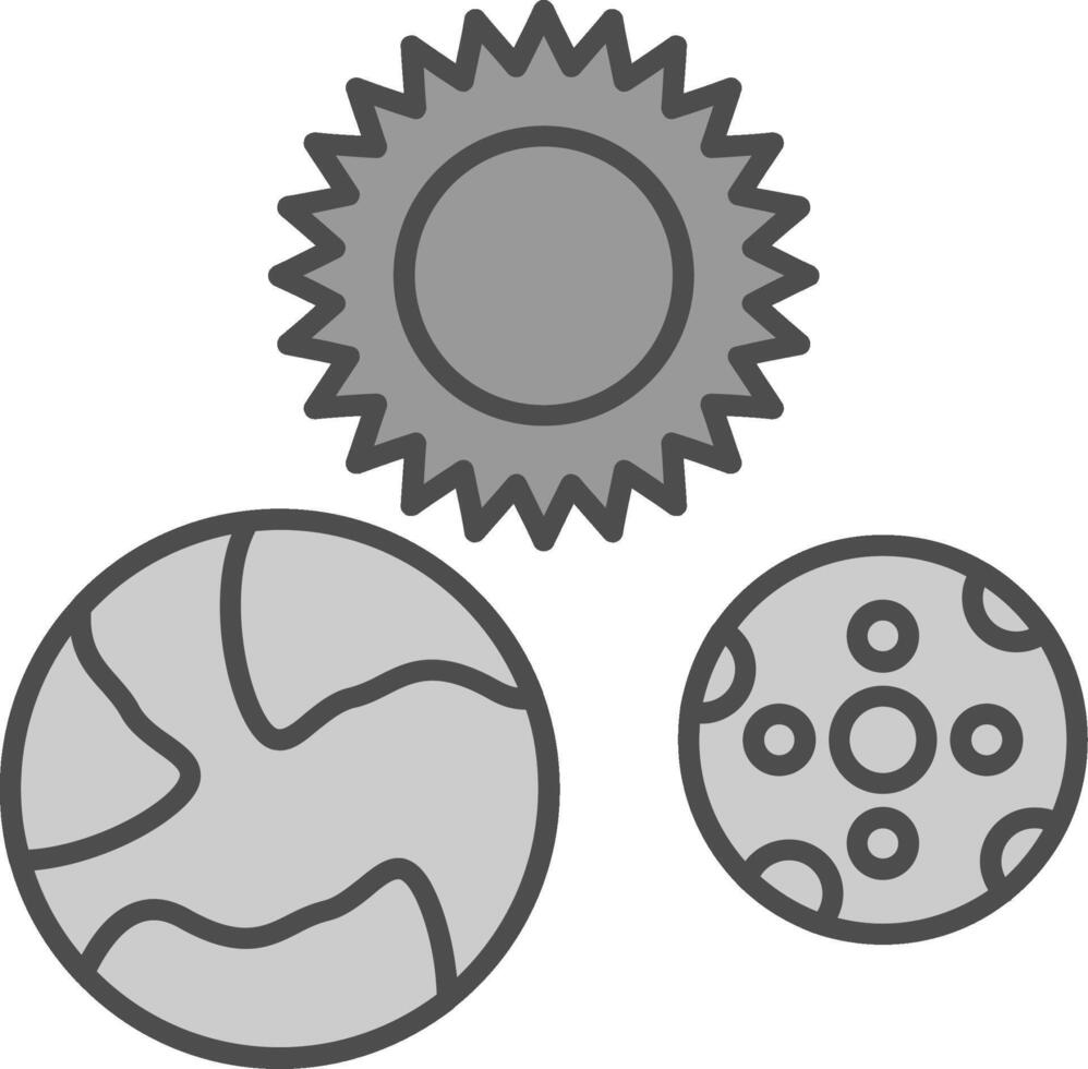 solar sistema relleno icono vector