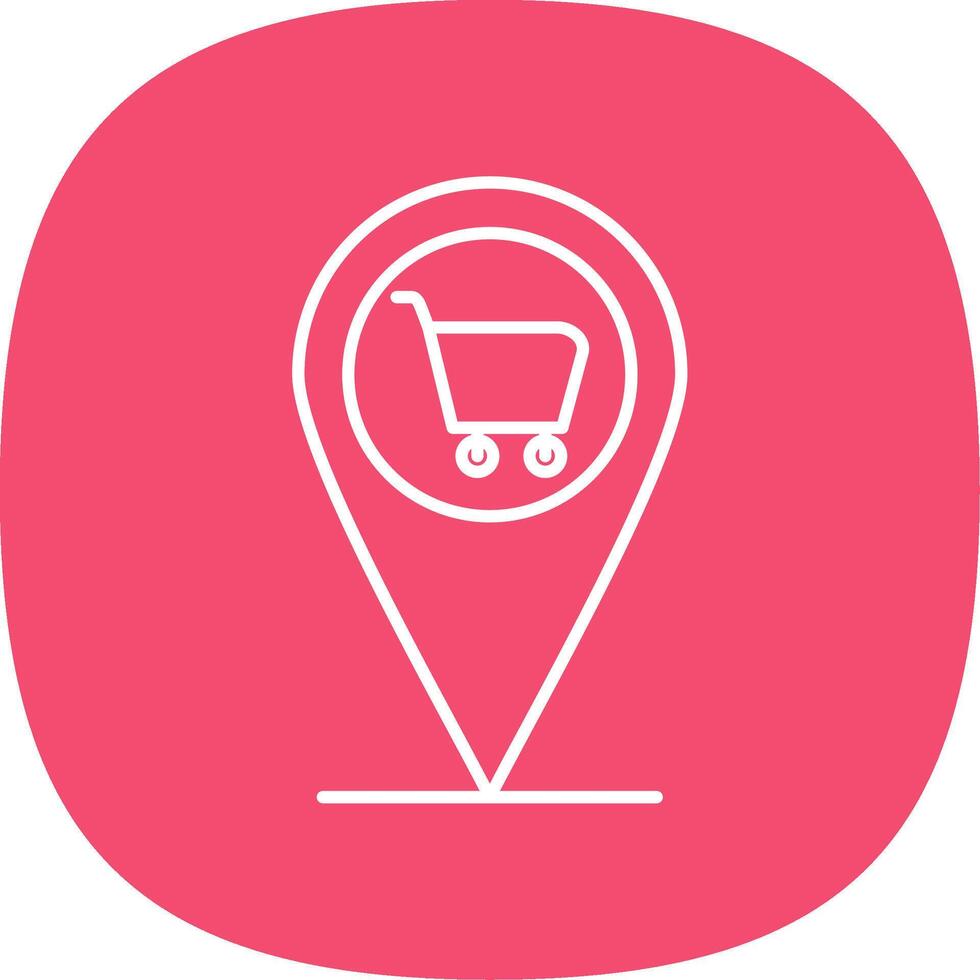 Pin Line Curve Icon vector