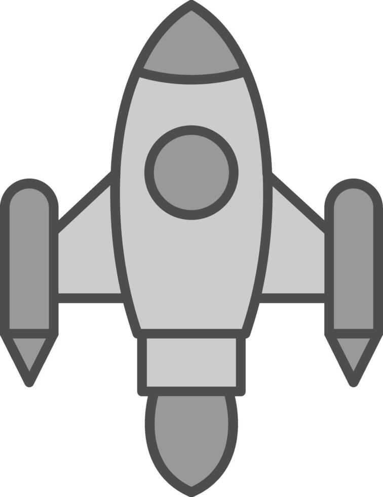 Space Ship Launch Fillay Icon vector