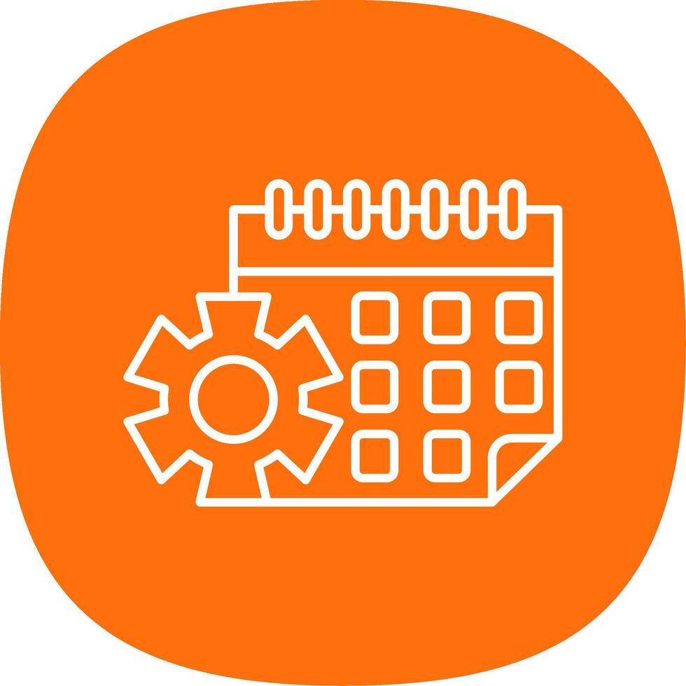 Calendar Line Curve Icon vector