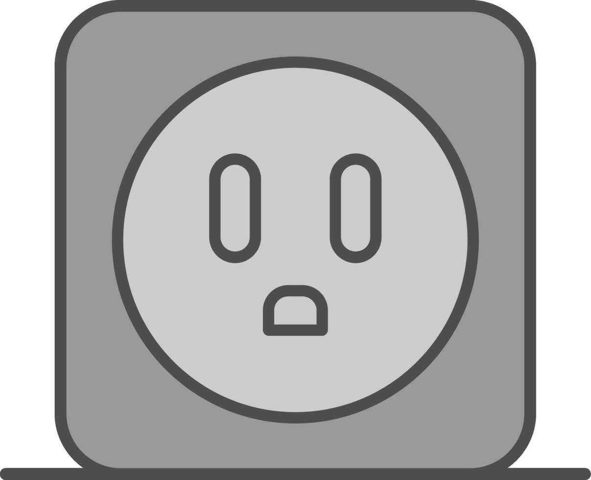 Power Socket Fillay Icon vector