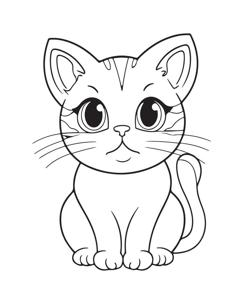 linda gato colorante páginas, gato ilustración, hermosa gato negro y blanco vector