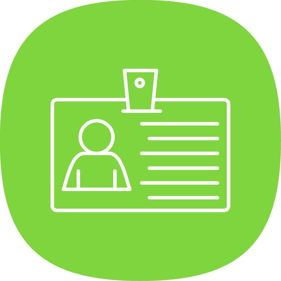 Id Card Line Curve Icon vector