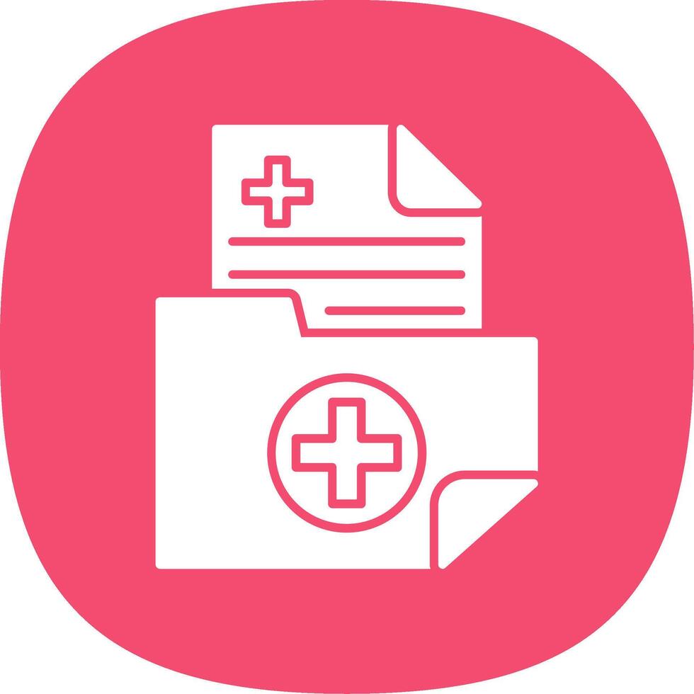 médico carpeta línea circulo icono vector