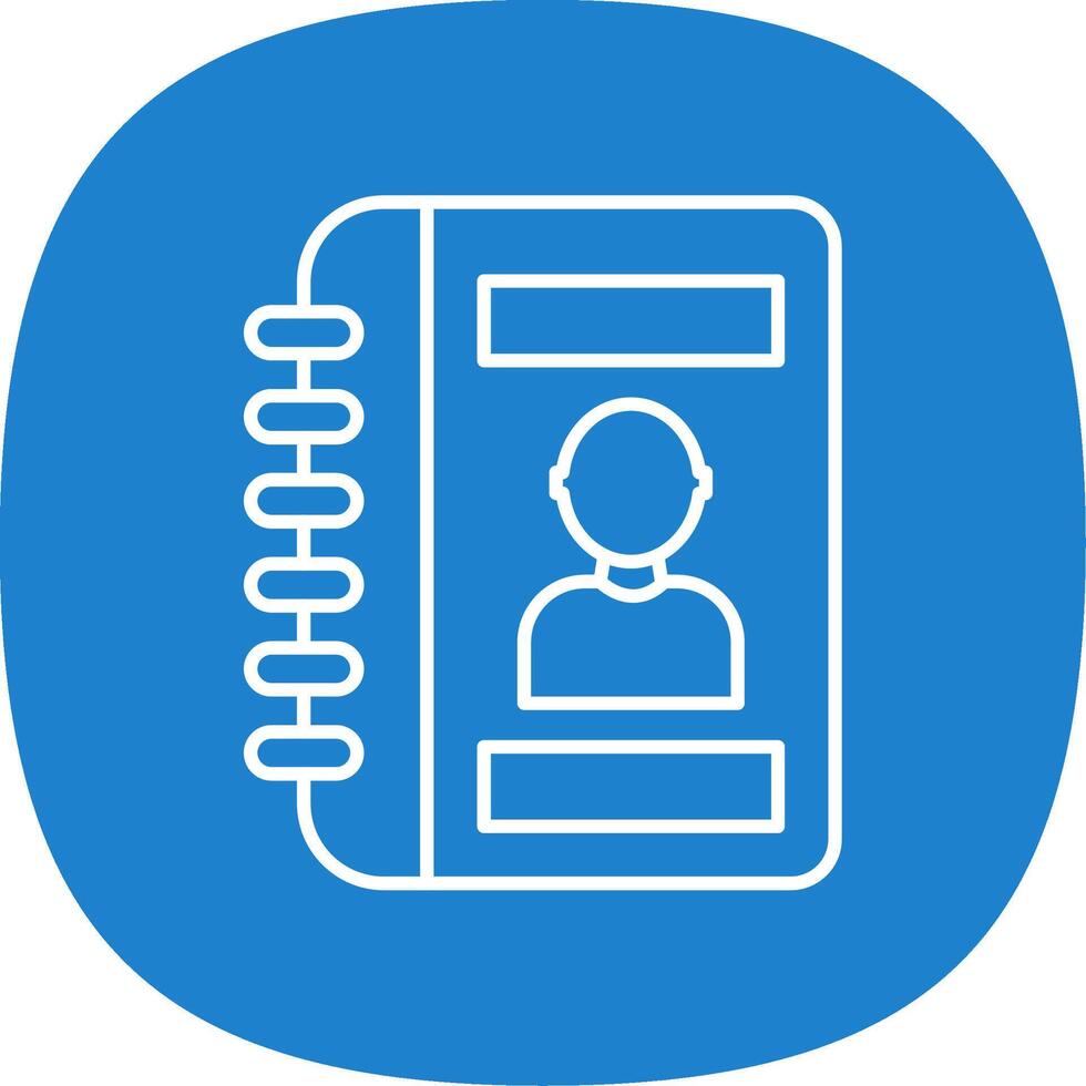 Contact Book Line Curve Icon vector