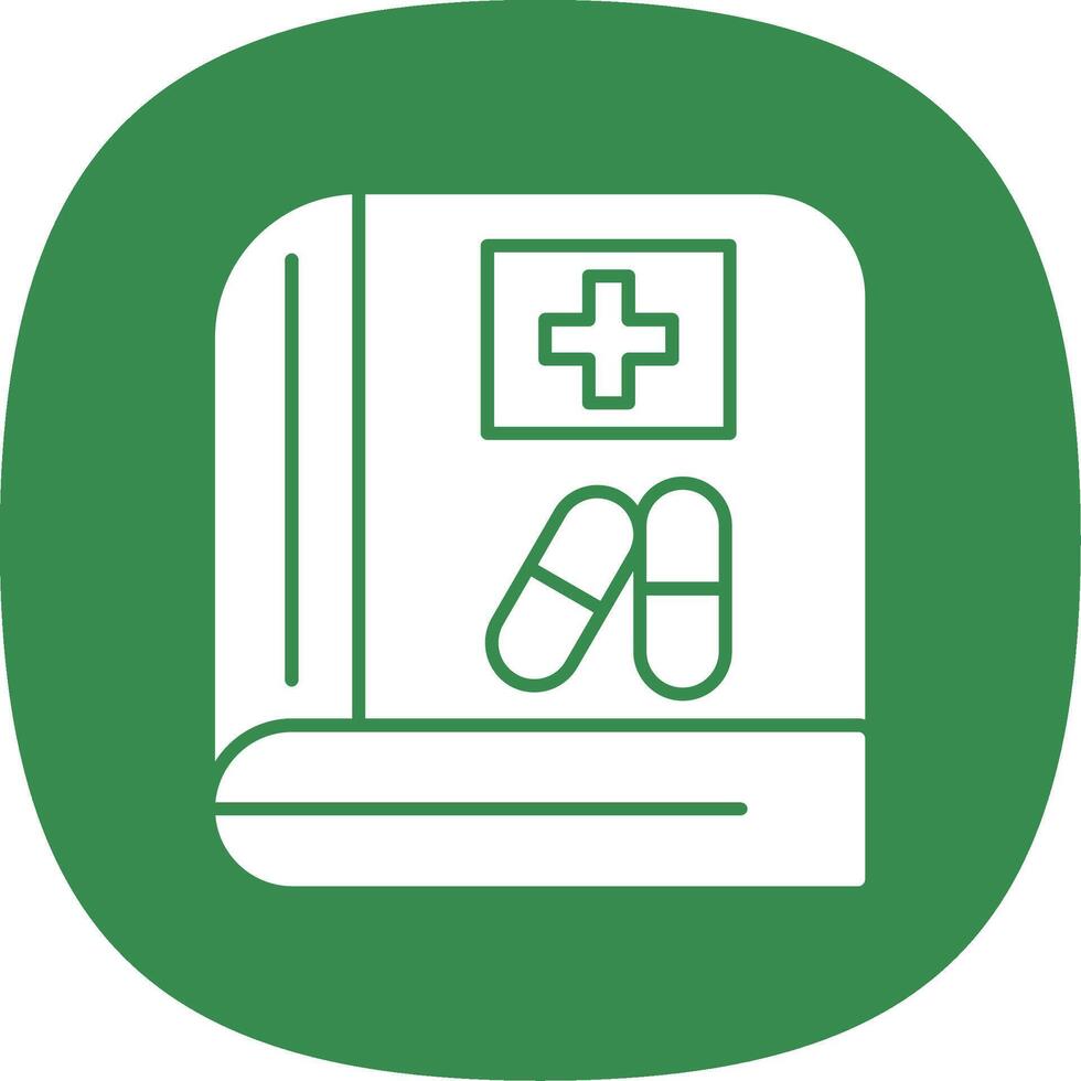 Medical Book Line Circle Icon vector