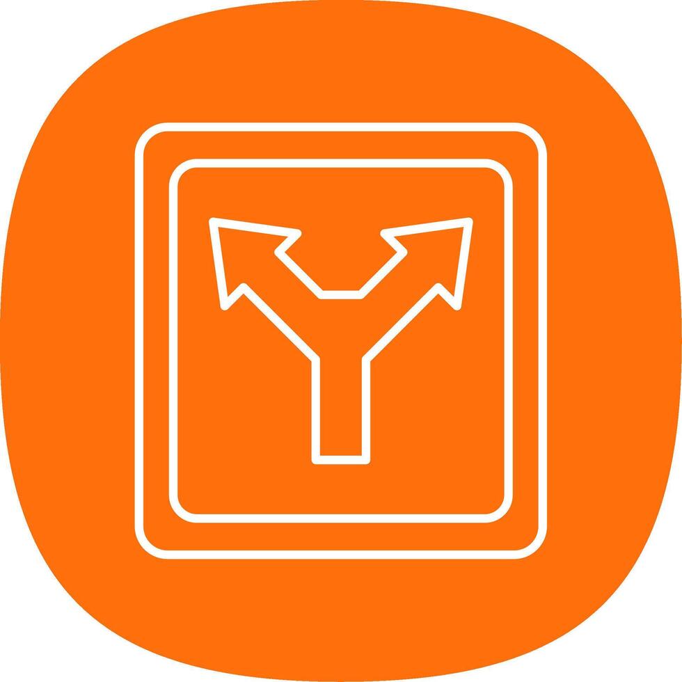 Diverge Line Curve Icon vector