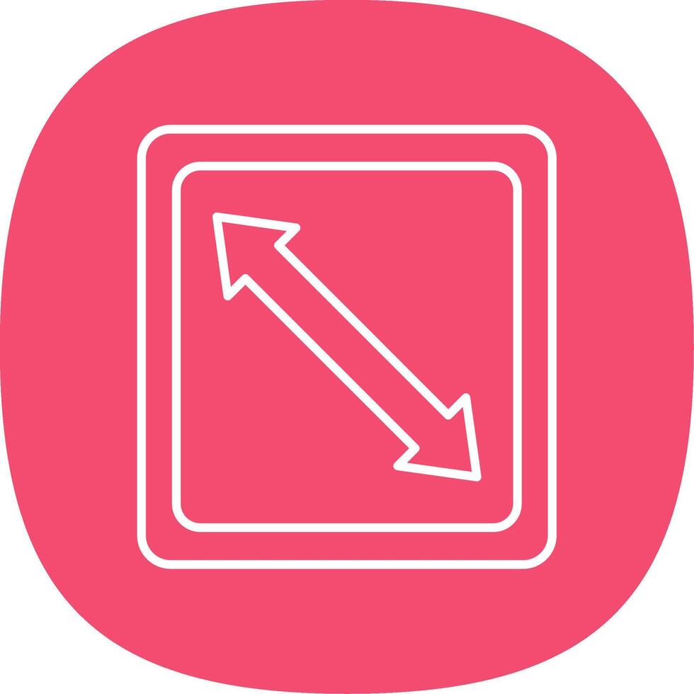 Right Down Line Curve Icon vector