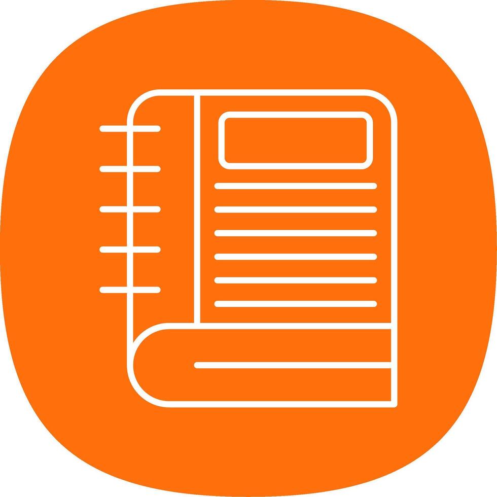 Notebook Line Curve Icon vector
