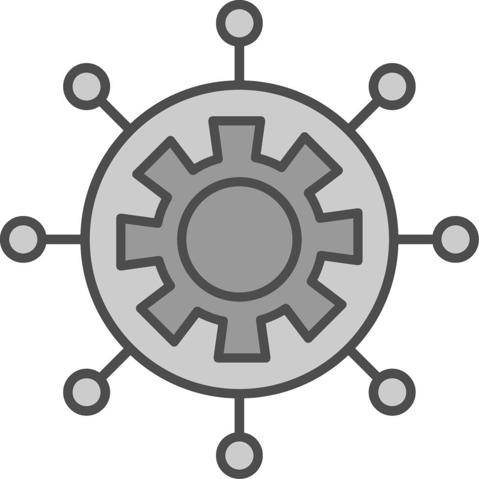 Setting Line Circle Icon vector